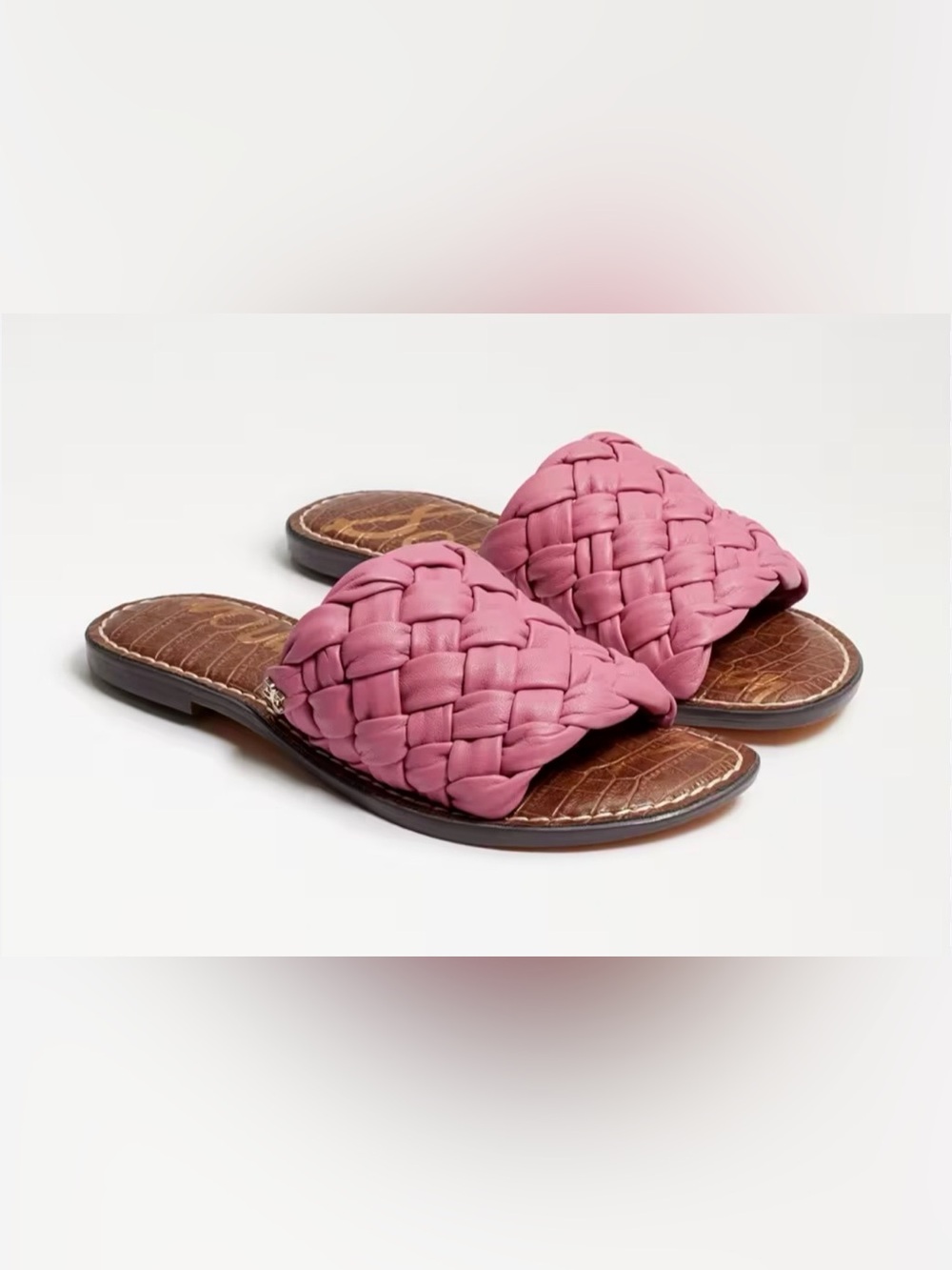Sam Edelman Braided Slide Sandals in Rose Pink